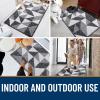 imageOLANLY Door Mat Indoor Entrance Washable 32x20 OdorFree LowProfile Front Back Geometric Doormat Absorbent Resist Dirt Entry Carpet Easy to Clean Sturdy Inside Floor Mats for Entryway BlackBlack