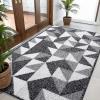 imageOLANLY Door Mat Indoor Entrance Washable 32x20 OdorFree LowProfile Front Back Geometric Doormat Absorbent Resist Dirt Entry Carpet Easy to Clean Sturdy Inside Floor Mats for Entryway BlackBlack