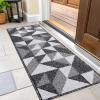 imageOLANLY Door Mat Indoor Entrance Washable 32x20 OdorFree LowProfile Front Back Geometric Doormat Absorbent Resist Dirt Entry Carpet Easy to Clean Sturdy Inside Floor Mats for Entryway BlackBlack