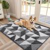 imageOLANLY Door Mat Indoor Entrance Washable 32x20 OdorFree LowProfile Front Back Geometric Doormat Absorbent Resist Dirt Entry Carpet Easy to Clean Sturdy Inside Floor Mats for Entryway BlackBlack