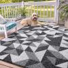 imageOLANLY Door Mat Indoor Entrance Washable 32x20 OdorFree LowProfile Front Back Geometric Doormat Absorbent Resist Dirt Entry Carpet Easy to Clean Sturdy Inside Floor Mats for Entryway BlackBlack