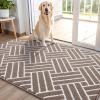 imageOLANLY Indoor Door Mat 32x20 Inch Dirt Resistant and Absorbent NonSlip Rubber Backing Floor Mats Easy Clean LowProfile Doormat for Entryway Front Door and Inside Entrance GreyBrown