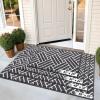 imageOLANLY Indoor Door Mat 32x20 Inch Dirt Resistant and Absorbent NonSlip Rubber Backing Floor Mats Easy Clean LowProfile Doormat for Entryway Front Door and Inside Entrance GreyBlack