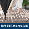 imageOLANLY Indoor Door Mat 32x20 Inch Dirt Resistant and Absorbent NonSlip Rubber Backing Floor Mats Easy Clean LowProfile Doormat for Entryway Front Door and Inside Entrance GreyBrown