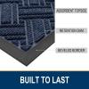 imageOLANLY Indoor Outdoor Mat Sturdy Natural Rubber Floor Mat Non Slip Low Profile Waterproof Doormat and Stain Front Door Mat Easy Clean Patio Entrance Mat 30x17 BlackNavy