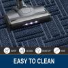 imageOLANLY Indoor Outdoor Mat Sturdy Natural Rubber Floor Mat Non Slip Low Profile Waterproof Doormat and Stain Front Door Mat Easy Clean Patio Entrance Mat 30x17 BlackNavy