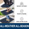 imageOLANLY Indoor Outdoor Mat Sturdy Natural Rubber Floor Mat Non Slip Low Profile Waterproof Doormat and Stain Front Door Mat Easy Clean Patio Entrance Mat 30x17 BlackNavy