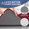 imageOLANLY Thick Memory Foam Bath Mat Rug 30x20 Extra Soft Absorbent Bathroom Rugs Quick Dry Bath Mats NonSlip Machine Washable Carpet for Bathroom Tub and Shower Home Decor Accessories GreyBurgundy