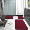 imageOLANLY Thick Memory Foam Bath Mat Rug 30x20 Extra Soft Absorbent Bathroom Rugs Quick Dry Bath Mats NonSlip Machine Washable Carpet for Bathroom Tub and Shower Home Decor Accessories GreyBurgundy