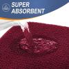 imageOLANLY Thick Memory Foam Bath Mat Rug 30x20 Extra Soft Absorbent Bathroom Rugs Quick Dry Bath Mats NonSlip Machine Washable Carpet for Bathroom Tub and Shower Home Decor Accessories GreyBurgundy