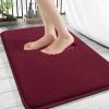 imageOLANLY Thick Memory Foam Bath Mat Rug 30x20 Extra Soft Absorbent Bathroom Rugs Quick Dry Bath Mats NonSlip Machine Washable Carpet for Bathroom Tub and Shower Home Decor Accessories GreyBurgundy