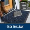 imageOLANLY Front Door Mat Indoor Outdoor Entrance Waterproof AllSeason AllWeather Welcome Doormat Sturdy Natural Rubber Low Profile Easy Clean Patio Porch Entryway Outside Floor Mat 295x17 BlackBlue