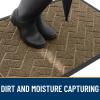 imageOLANLY Front Door Mat Indoor Outdoor Entrance Waterproof AllSeason AllWeather Welcome Doormat Sturdy Natural Rubber Low Profile Easy Clean Patio Porch Entryway Outside Floor Mat 295x17 BlackBrown