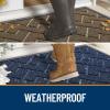 imageOLANLY Front Door Mat Indoor Outdoor Entrance Waterproof AllSeason AllWeather Welcome Doormat Sturdy Natural Rubber Low Profile Easy Clean Patio Porch Entryway Outside Floor Mat 295x17 BlackWine Red