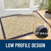 imageOLANLY Front Door Mat Indoor Outdoor Entrance Waterproof AllSeason AllWeather Welcome Doormat Sturdy Natural Rubber Low Profile Easy Clean Patio Porch Entryway Outside Floor Mat 295x17 BlackBeige