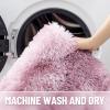 imageOLANLY Area Rugs for Living Room Bedroom Machine Washable 4x59 Feet Soft Fluffy Shaggy Bedside Rug Indoor Floor Carpet for Kids Girls and Boys Dorms Nursery Room Home Decor Aesthetic RainbowDusty Pink Tiedye