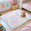 imageOLANLY Area Rugs for Living Room Bedroom Machine Washable 4x59 Feet Soft Fluffy Shaggy Bedside Rug Indoor Floor Carpet for Kids Girls and Boys Dorms Nursery Room Home Decor Aesthetic RainbowRainbow