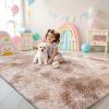 imageOLANLY Area Rugs for Living Room Bedroom Machine Washable 4x59 Feet Soft Fluffy Shaggy Bedside Rug Indoor Floor Carpet for Kids Girls and Boys Dorms Nursery Room Home Decor Aesthetic RainbowBeige Tiedye