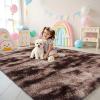 imageOLANLY Area Rugs for Living Room Bedroom Machine Washable 4x59 Feet Soft Fluffy Shaggy Bedside Rug Indoor Floor Carpet for Kids Girls and Boys Dorms Nursery Room Home Decor Aesthetic RainbowCoffee Tiedye
