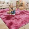 imageOLANLY Area Rugs for Living Room Bedroom Machine Washable 4x59 Feet Soft Fluffy Shaggy Bedside Rug Indoor Floor Carpet for Kids Girls and Boys Dorms Nursery Room Home Decor Aesthetic RainbowPink Tiedye