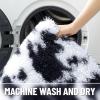 imageOLANLY Area Rugs for Living Room Bedroom Machine Washable 4x59 Feet Soft Fluffy Shaggy Bedside Rug Indoor Floor Carpet for Kids Girls and Boys Dorms Nursery Room Home Decor Aesthetic RainbowBlackwhite Tiedye