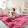 imageOLANLY Area Rugs for Living Room Bedroom Machine Washable 4x59 Feet Soft Fluffy Shaggy Bedside Rug Indoor Floor Carpet for Kids Girls and Boys Dorms Nursery Room Home Decor Aesthetic RainbowPink Tiedye