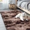 imageOLANLY Area Rugs for Living Room Bedroom Machine Washable 4x59 Feet Soft Fluffy Shaggy Bedside Rug Indoor Floor Carpet for Kids Girls and Boys Dorms Nursery Room Home Decor Aesthetic RainbowCoffee Tiedye