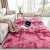 imageOLANLY Area Rugs for Living Room Bedroom Machine Washable 4x59 Feet Soft Fluffy Shaggy Bedside Rug Indoor Floor Carpet for Kids Girls and Boys Dorms Nursery Room Home Decor Aesthetic RainbowPink Tiedye