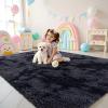 imageOLANLY Area Rugs for Living Room Bedroom Machine Washable 4x59 Feet Soft Fluffy Shaggy Bedside Rug Indoor Floor Carpet for Kids Girls and Boys Dorms Nursery Room Home Decor Aesthetic RainbowDeep Grey Tiedye