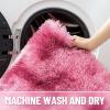 imageOLANLY Area Rugs for Living Room Bedroom Machine Washable 4x59 Feet Soft Fluffy Shaggy Bedside Rug Indoor Floor Carpet for Kids Girls and Boys Dorms Nursery Room Home Decor Aesthetic RainbowPink Tiedye