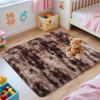 imageOLANLY Area Rugs for Living Room Bedroom Machine Washable 4x59 Feet Soft Fluffy Shaggy Bedside Rug Indoor Floor Carpet for Kids Girls and Boys Dorms Nursery Room Home Decor Aesthetic RainbowCoffee Tiedye
