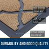 imageOLANLY Door Mat Indoor Outdoor Entrance Waterproof AllWeather Doormat Heavy Duty Sturdy Front Door Mat Low Profile Stain Resistant Easy Clean Patio Entryway Mat 295 x 17 Light BrownLight Brown