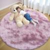 imageOLANLY Rainbow Round Rugs for Bedroom  Machine Washable 4x4 Feet Circle Area Rugs for Living Room Soft and Fluffy Shaggy Carpet for Teen Girls and Boys Nursery Rooms Dorms Home Decor AestheticDusty Pink Tiedye