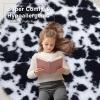 imageOLANLY Rainbow Round Rugs for Bedroom  Machine Washable 4x4 Feet Circle Area Rugs for Living Room Soft and Fluffy Shaggy Carpet for Teen Girls and Boys Nursery Rooms Dorms Home Decor AestheticBlackwhite Tiedye
