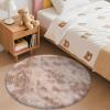 imageOLANLY Rainbow Round Rugs for Bedroom  Machine Washable 4x4 Feet Circle Area Rugs for Living Room Soft and Fluffy Shaggy Carpet for Teen Girls and Boys Nursery Rooms Dorms Home Decor AestheticBeige Tiedye