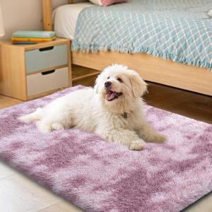 imageOLANLY Area Rugs for Living Room Bedroom Machine Washable 4x59 Feet Soft Fluffy Shaggy Bedside Rug Indoor Floor Carpet for Kids Girls and Boys Dorms Nursery Room Home Decor Aesthetic RainbowDusty Pink Tiedye