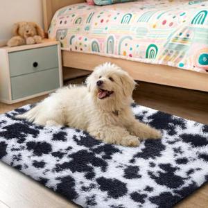 imageOLANLY Area Rugs for Living Room Bedroom Machine Washable 4x59 Feet Soft Fluffy Shaggy Bedside Rug Indoor Floor Carpet for Kids Girls and Boys Dorms Nursery Room Home Decor Aesthetic RainbowBlackwhite Tiedye