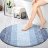 imageOLANLY 30inch Round Bathroom Rugs Extra Soft and Absorbent Microfiber Bath Rugs Quick Dry Machine Washable Bath Mats for Bathroom Floor Tub and Shower Home Decor Accessories GreyBlue