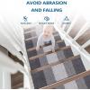 imageOLANLY Stair Treads Non Slip 15PCS 8quot x 30quot Indoor Stair Runners for Wooden Steps Edging Stair Rugs with Reusable Peel and Stick Adhesive for Kids Elders and Pets BlackGrey