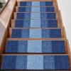 imageOLANLY Stair Treads Non Slip 15PCS 8quot x 30quot Indoor Stair Runners for Wooden Steps Edging Stair Rugs with Reusable Peel and Stick Adhesive for Kids Elders and Pets BlackNavy