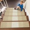 imageOLANLY Stair Treads Non Slip 15PCS 8quot x 30quot Indoor Stair Runners for Wooden Steps Edging Stair Rugs with Reusable Peel and Stick Adhesive for Kids Elders and Pets BlackBeige