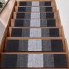 imageOLANLY Stair Treads Non Slip 15PCS 8quot x 30quot Indoor Stair Runners for Wooden Steps Edging Stair Rugs with Reusable Peel and Stick Adhesive for Kids Elders and Pets BlackBlack