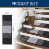 imageOLANLY Stair Treads Non Slip 15PCS 8quot x 30quot Indoor Stair Runners for Wooden Steps Edging Stair Rugs with Reusable Peel and Stick Adhesive for Kids Elders and Pets BlackBlack