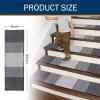 imageOLANLY Stair Treads Non Slip 15PCS 8quot x 30quot Indoor Stair Runners for Wooden Steps Edging Stair Rugs with Reusable Peel and Stick Adhesive for Kids Elders and Pets BlackGrey