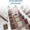 imageOLANLY Stair Treads Non Slip 15PCS 8quot x 30quot Indoor Stair Runners for Wooden Steps Edging Stair Rugs with Reusable Peel and Stick Adhesive for Kids Elders and Pets BlackBrown