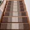 imageOLANLY Stair Treads Non Slip 15PCS 8quot x 30quot Indoor Stair Runners for Wooden Steps Edging Stair Rugs with Reusable Peel and Stick Adhesive for Kids Elders and Pets BlackBrown