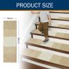 imageOLANLY Stair Treads Non Slip 15PCS 8quot x 30quot Indoor Stair Runners for Wooden Steps Edging Stair Rugs with Reusable Peel and Stick Adhesive for Kids Elders and Pets BlackBeige