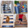 imageOLANLY Stair Treads Non Slip 15PCS 8quot x 30quot Indoor Stair Runners for Wooden Steps Edging Stair Rugs with Reusable Peel and Stick Adhesive for Kids Elders and Pets BlackNavy
