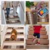 imageOLANLY Stair Treads Non Slip 15PCS 8quot x 30quot Indoor Stair Runners for Wooden Steps Edging Stair Rugs with Reusable Peel and Stick Adhesive for Kids Elders and Pets BlackBrown