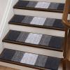 imageOLANLY Stair Treads Non Slip 15PCS 8quot x 30quot Indoor Stair Runners for Wooden Steps Edging Stair Rugs with Reusable Peel and Stick Adhesive for Kids Elders and Pets BlackBlack